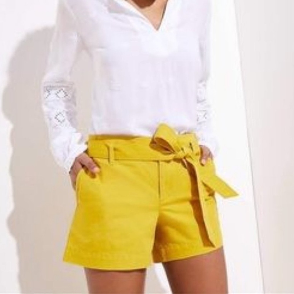 Loft Mustard Yellow Shorts Tied waist